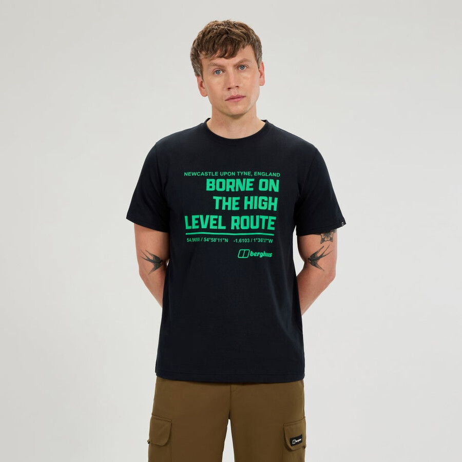mens high level route tee - black berghaus