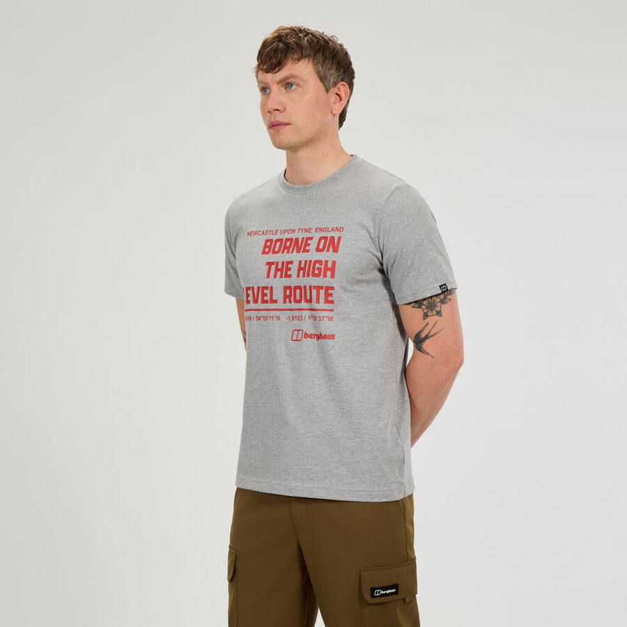 mens high level route tee - grey berghaus