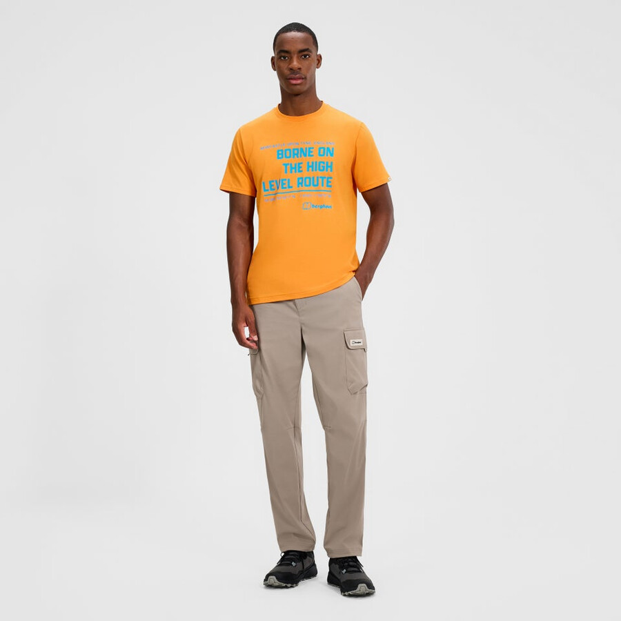 mens high level route tee - orange berghaus