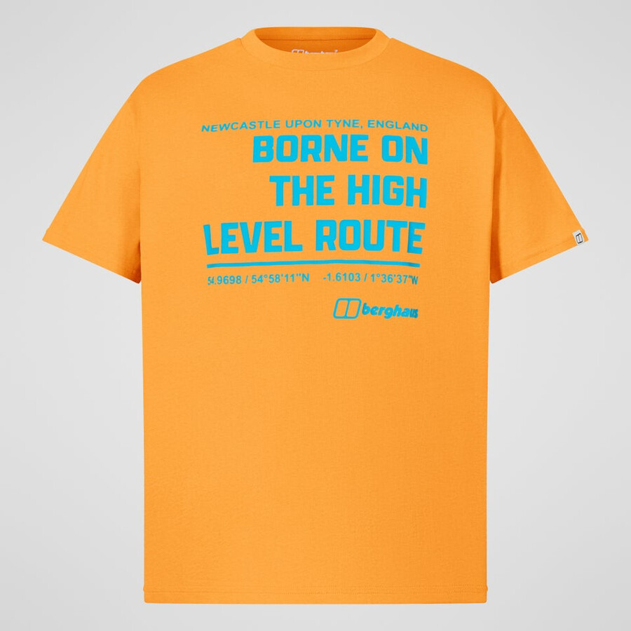 mens high level route tee - orange berghaus