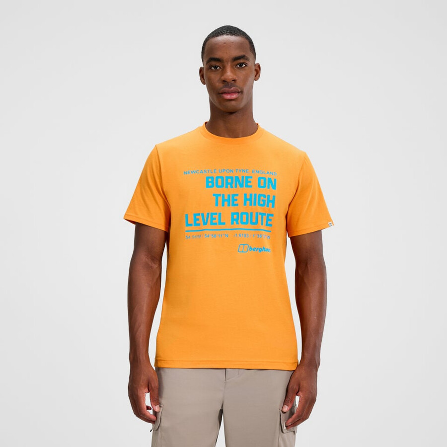 mens high level route tee - orange berghaus