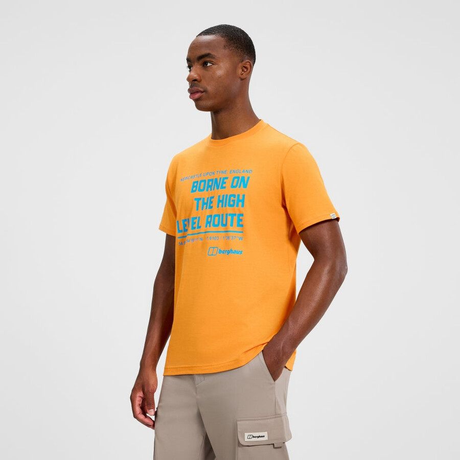 mens high level route tee - orange berghaus