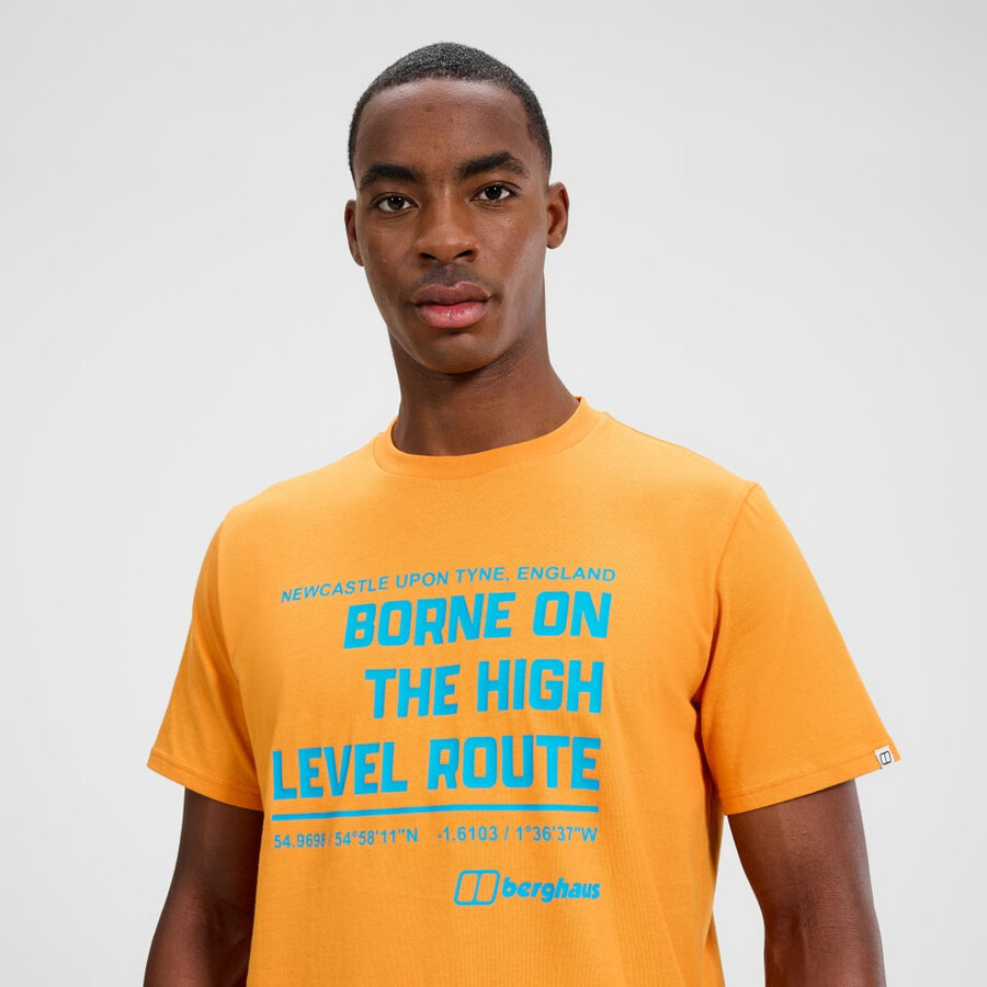 mens high level route tee - orange berghaus