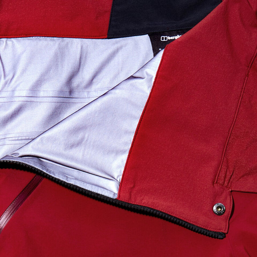 mens mtn arete descend gore-tex bib pants - dark redblack berghaus