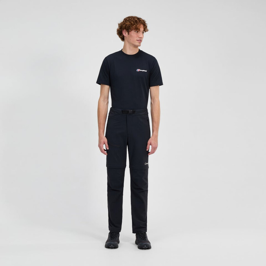 mens trail-explorer zip off pant - black berghaus