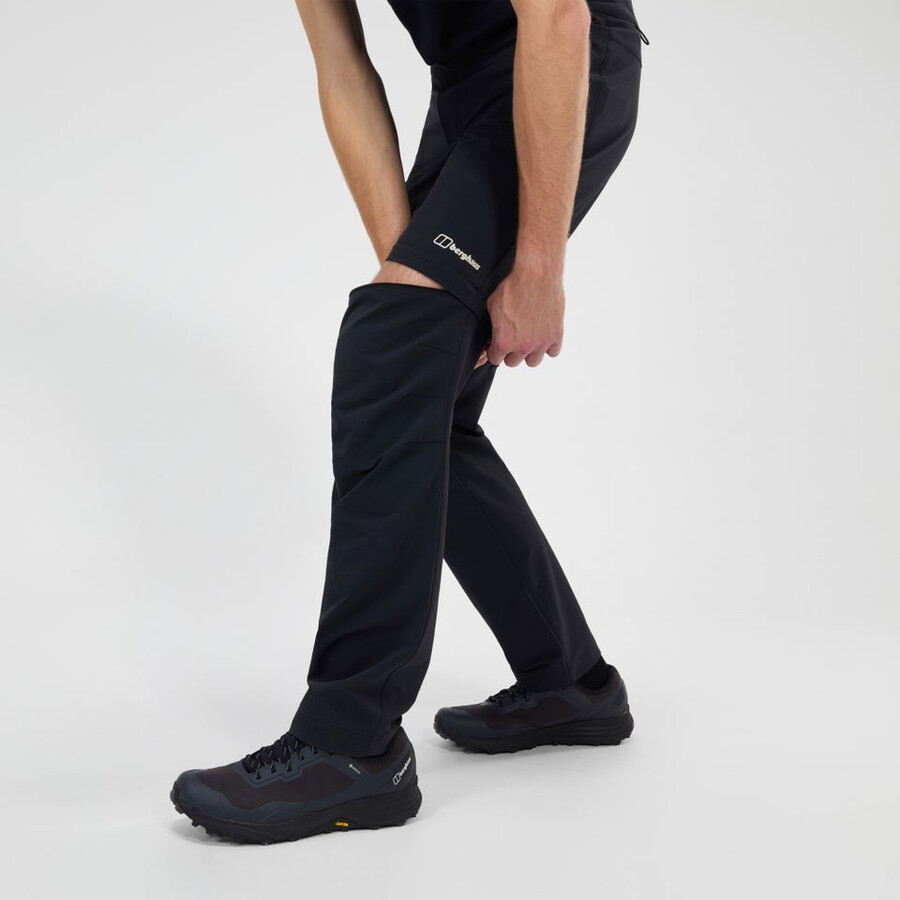 mens trail-explorer zip off pant - black berghaus