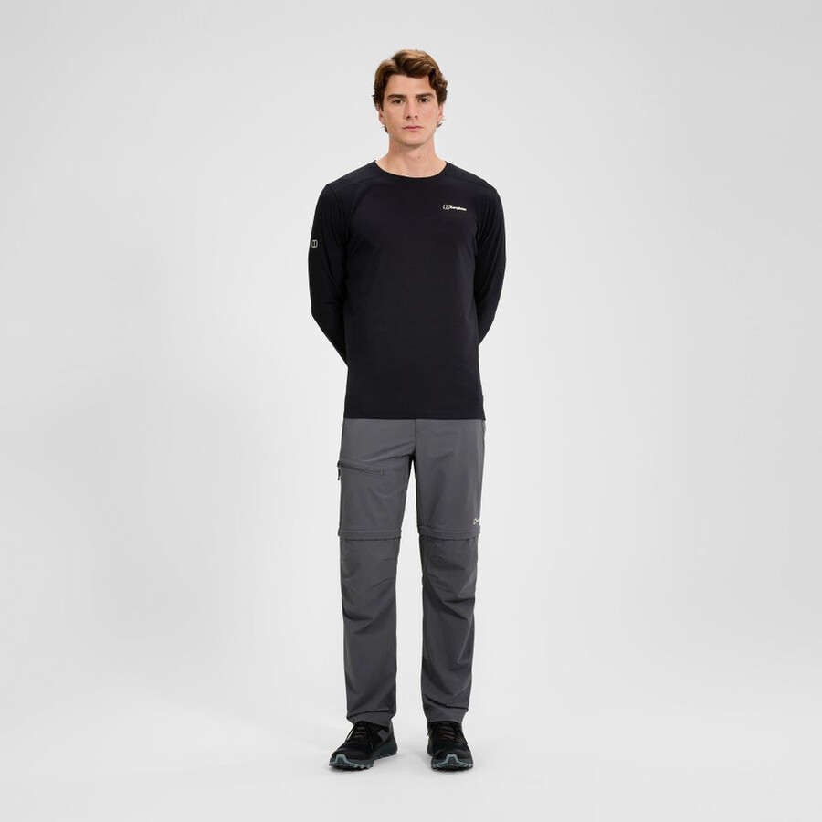 mens trail-explorer zip off pant - grey berghaus