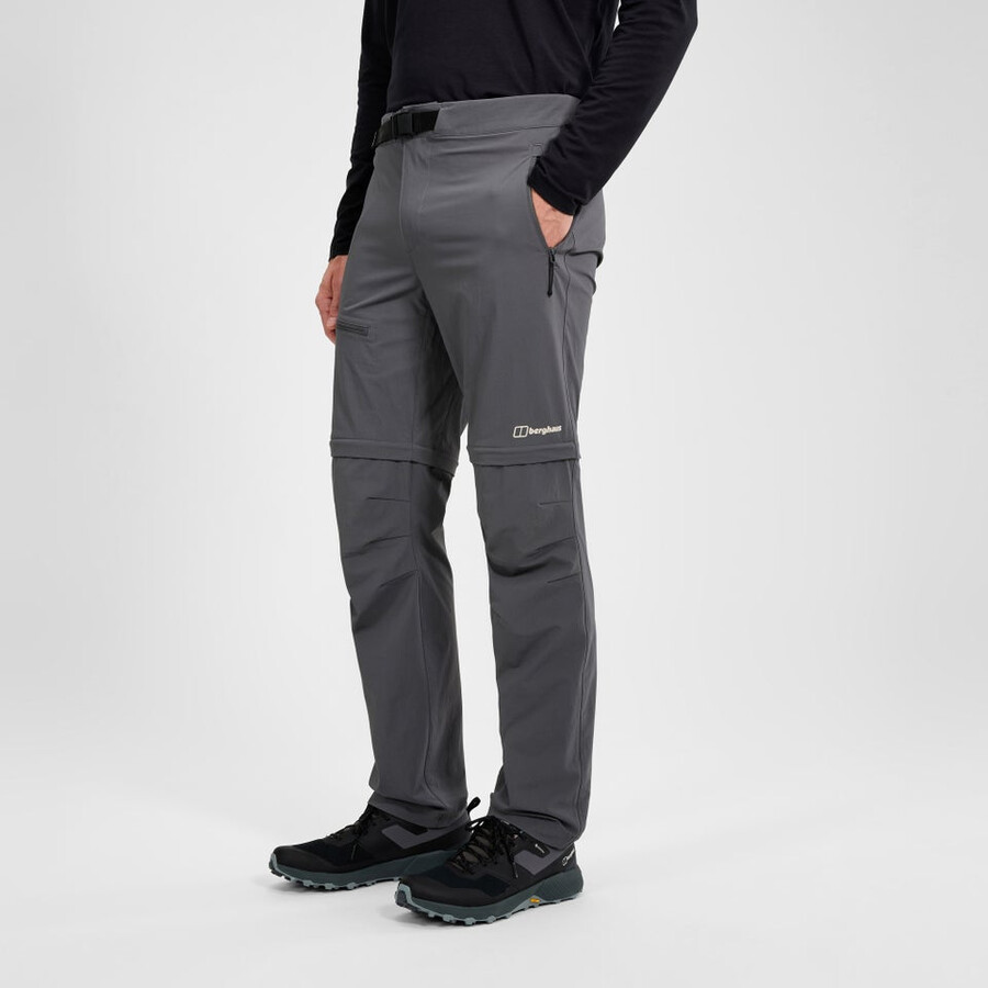 mens trail-explorer zip off pant - grey berghaus
