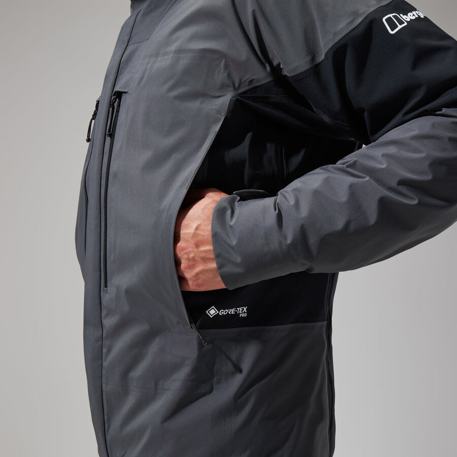 mens mtn guide gore-tex pro jacket - greyblack berghaus
