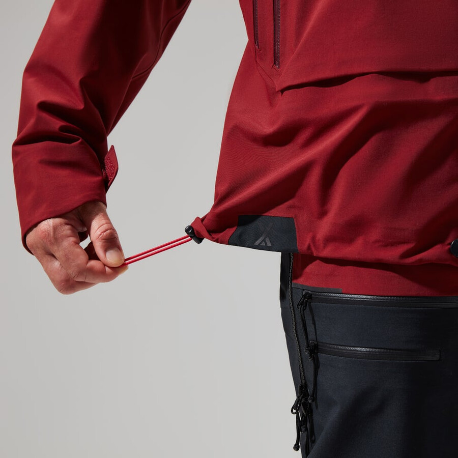 mens mtn arete descend gore-tex jacket - dark redblack berghaus