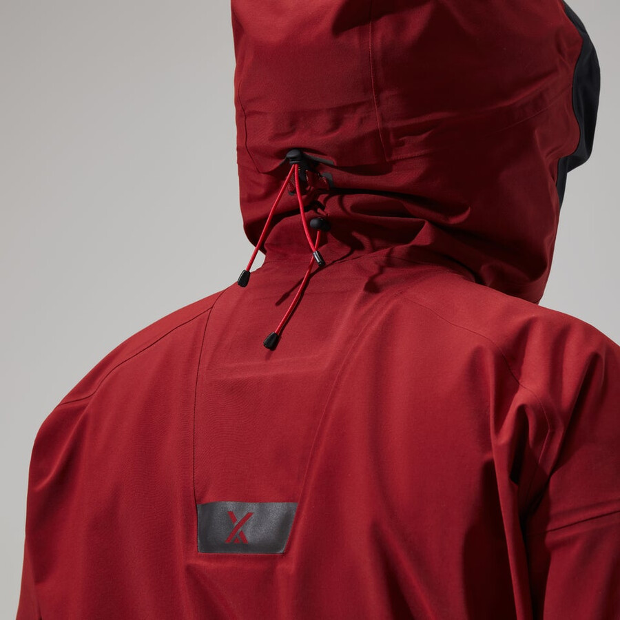 mens mtn arete descend gore-tex jacket - dark redblack berghaus