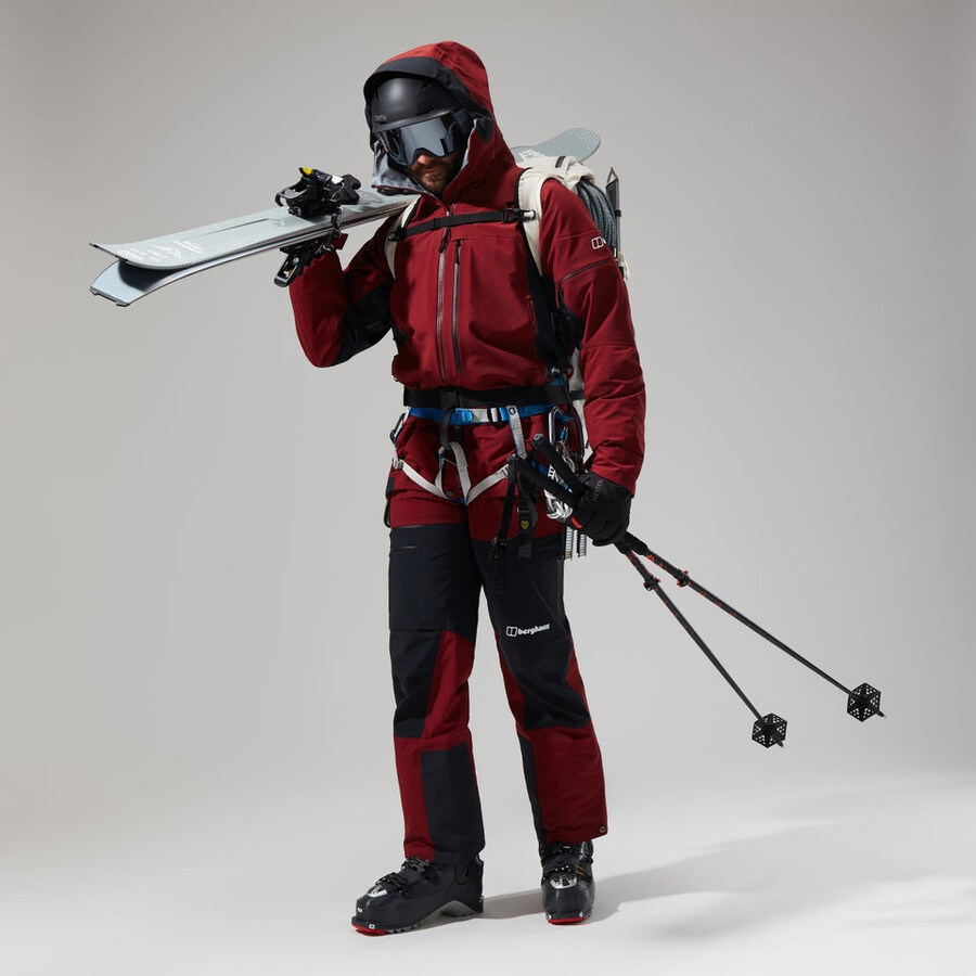 mens mtn arete descend gore-tex jacket - dark redblack berghaus