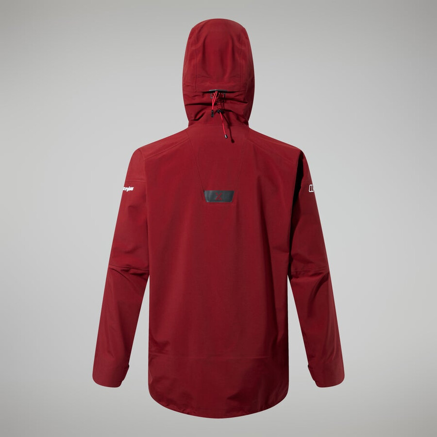 mens mtn arete descend gore-tex jacket - dark redblack berghaus