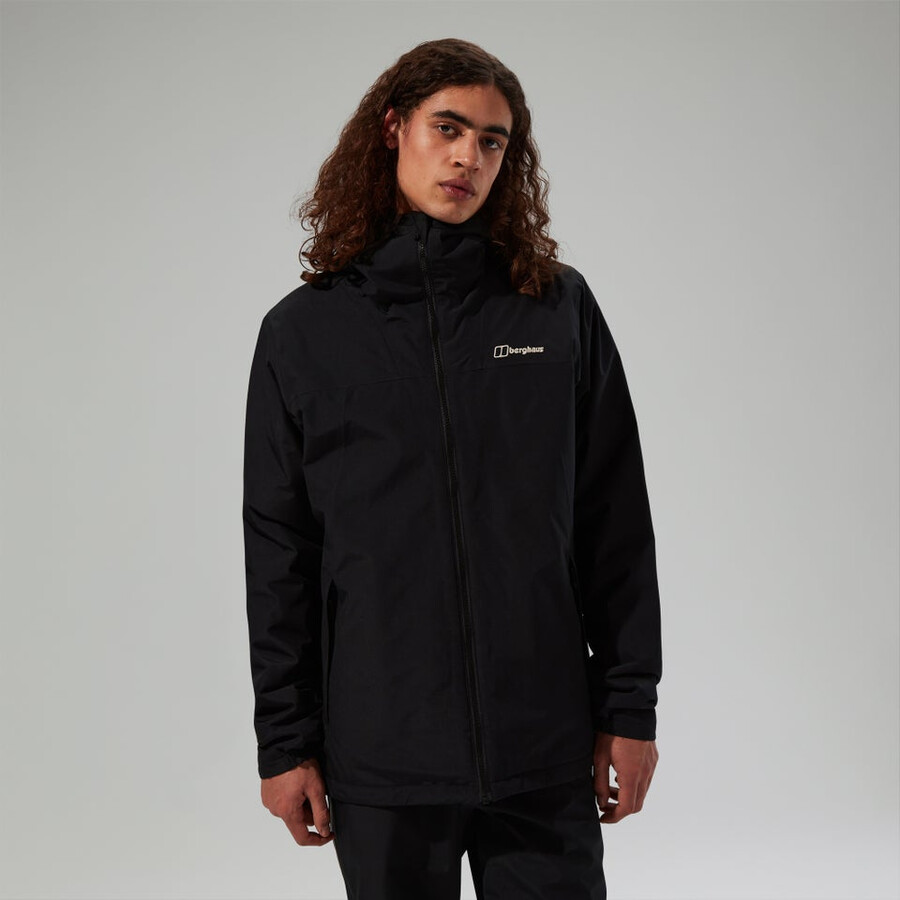 mens deluge pro 3.0 insulated waterproof jacket - black berghaus