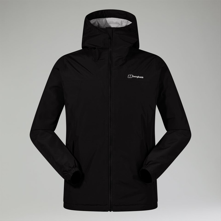 mens deluge pro 3.0 insulated waterproof jacket - black berghaus