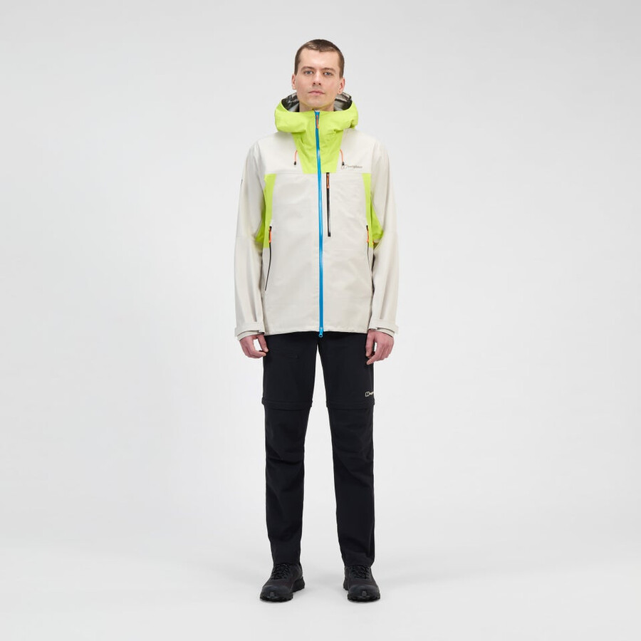 mens ridge-seeker gore-tex waterproof jacket - greyyellow berghaus