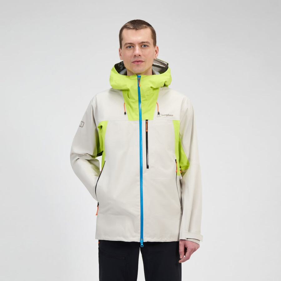 mens ridge-seeker gore-tex waterproof jacket - greyyellow berghaus
