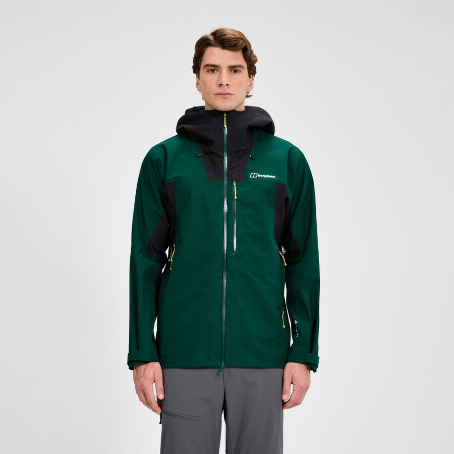 mens ridge-seeker waterproof jacket - greenblack berghaus