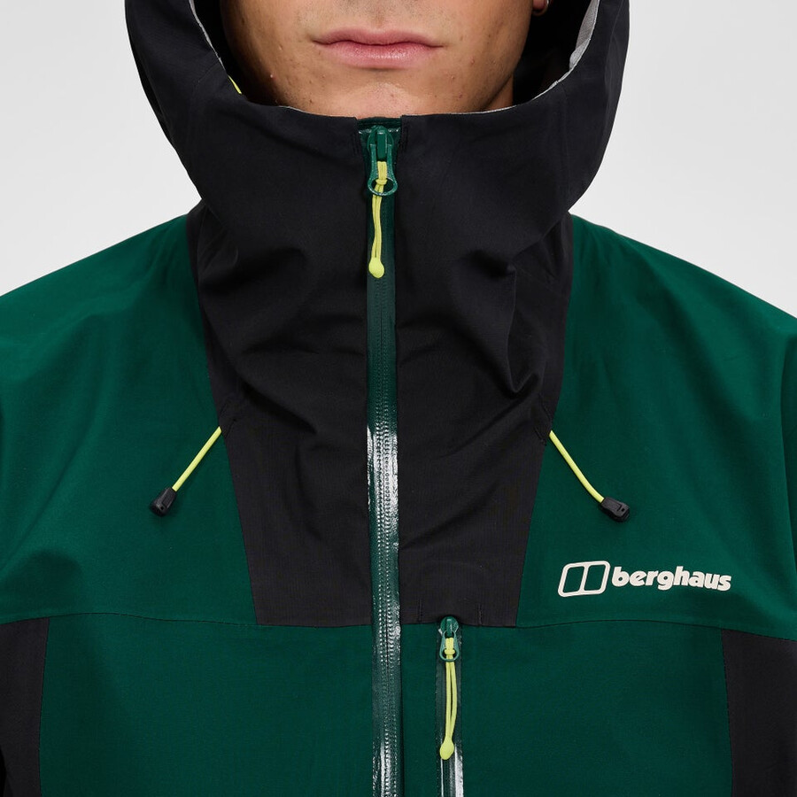 mens ridge-seeker waterproof jacket - greenblack berghaus