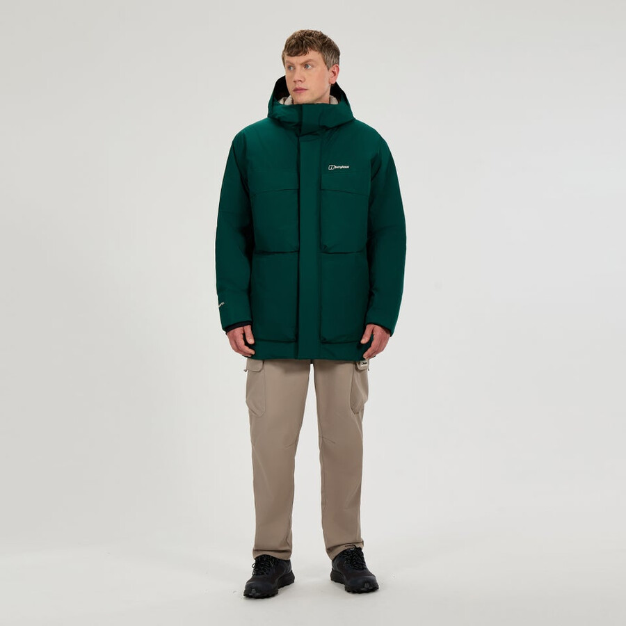 mens fernly gore-tex down parka - green berghaus
