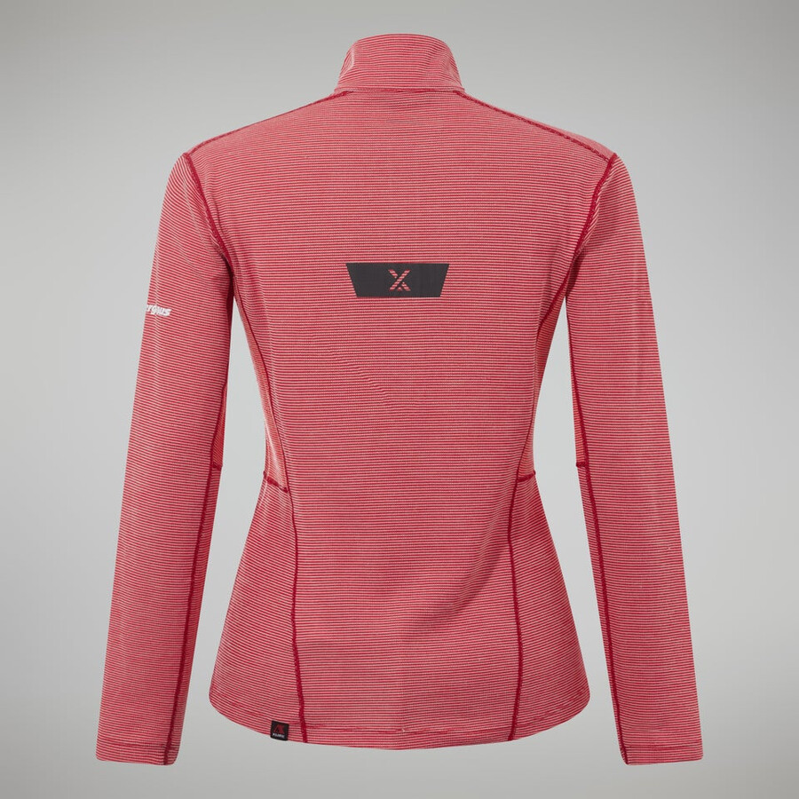 womens mtn guide long sleeve half zip - red berghaus