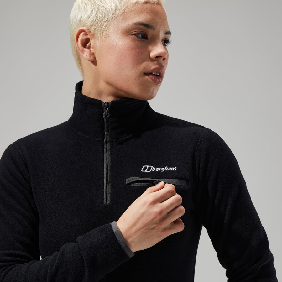 womens prism 2.0 micro half zip - blackblack berghaus