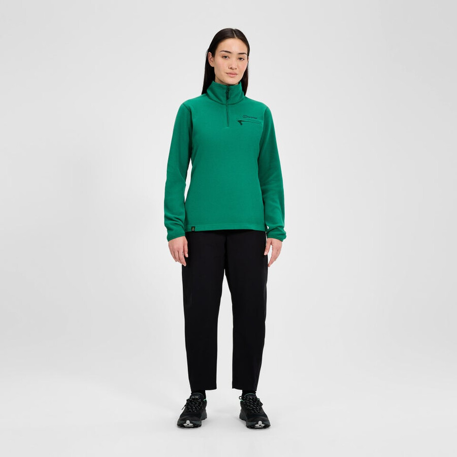 womens prism 2.0 micro half zip polartec fleece - green berghaus