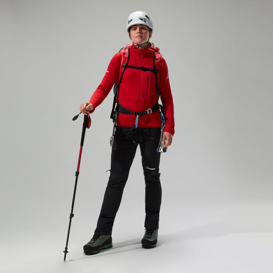 womens mtn arete lb half zip - red berghaus