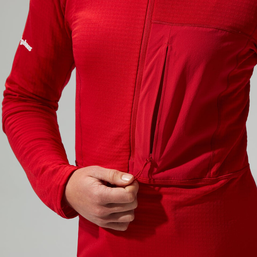 womens mtn arete lb half zip - red berghaus
