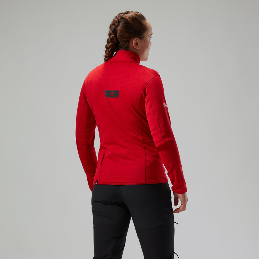 womens mtn arete lb half zip - red berghaus