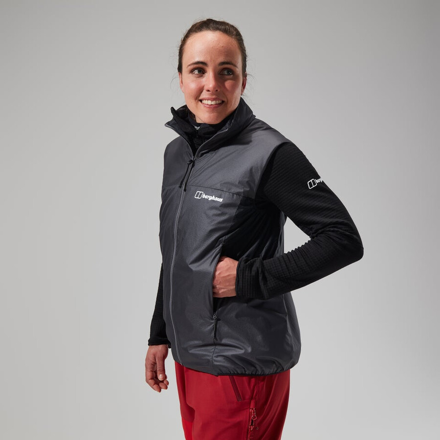 womens mtn arete lb synthetic vest - greyblack berghaus