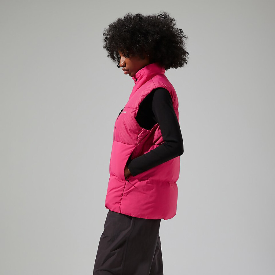 unisex sabber down insulated gilet - pink berghaus