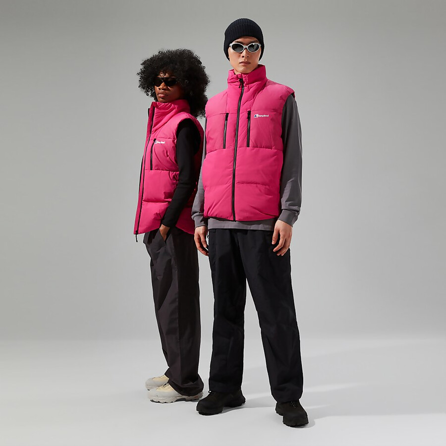 unisex sabber down insulated gilet - pink berghaus
