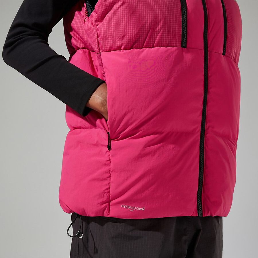 unisex sabber down insulated gilet - pink berghaus
