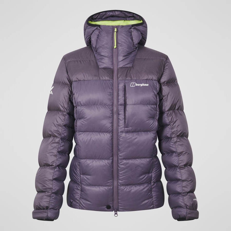 womens mtn arete ultra down hoody - purple berghaus