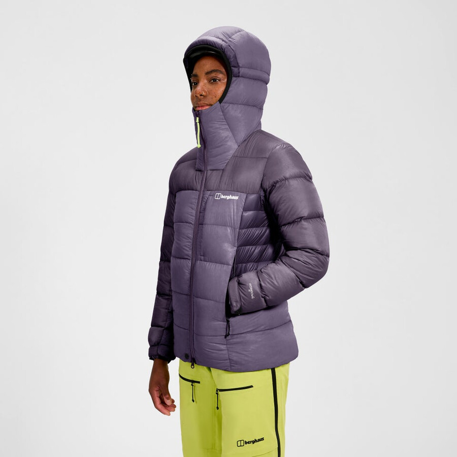 womens mtn arete ultra down hoody - purple berghaus