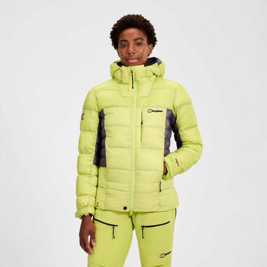 womens mtn arete ultra down hoody - yellowpurple berghaus