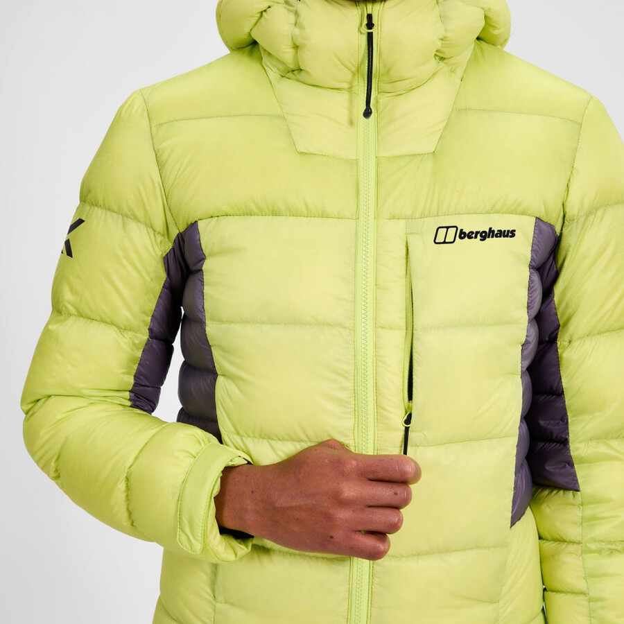 womens mtn arete ultra down hoody - yellowpurple berghaus