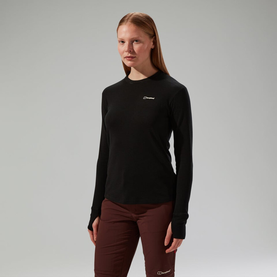 womens ivyhill crew - black berghaus