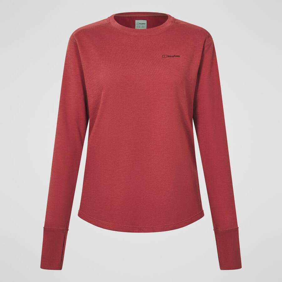 womens ivyhill crew jumper - red berghaus