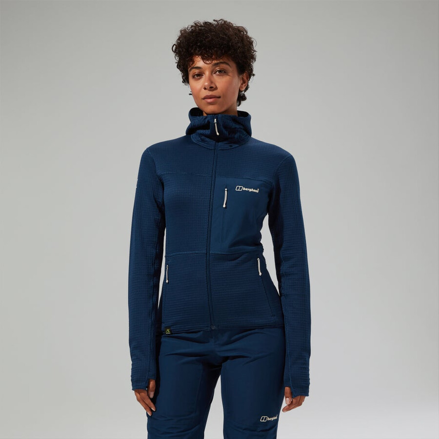 womens ridge-hiker hooded jacket - blue berghaus