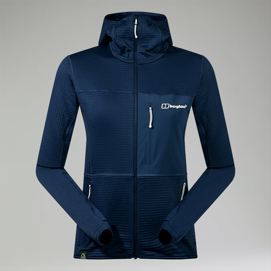 womens ridge-hiker hooded jacket - blue berghaus