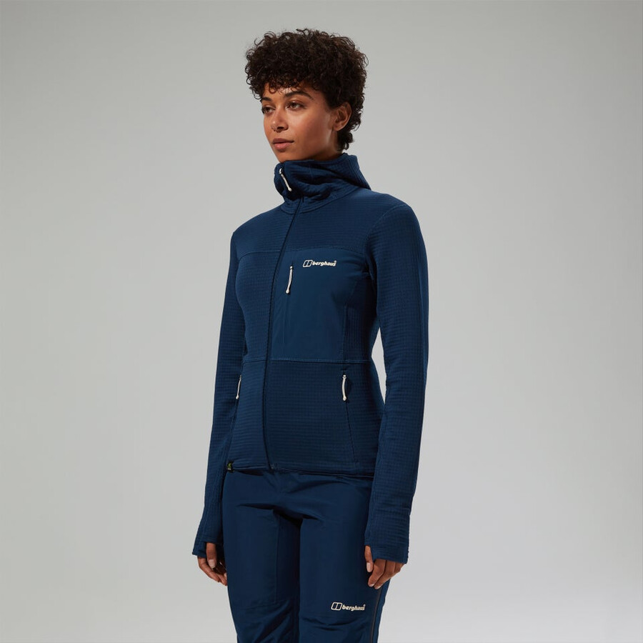 womens ridge-hiker hooded jacket - blue berghaus
