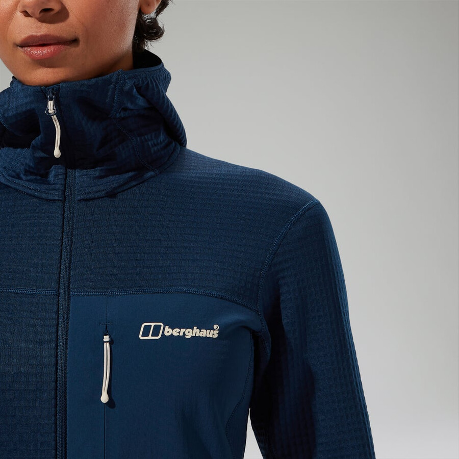 womens ridge-hiker hooded jacket - blue berghaus