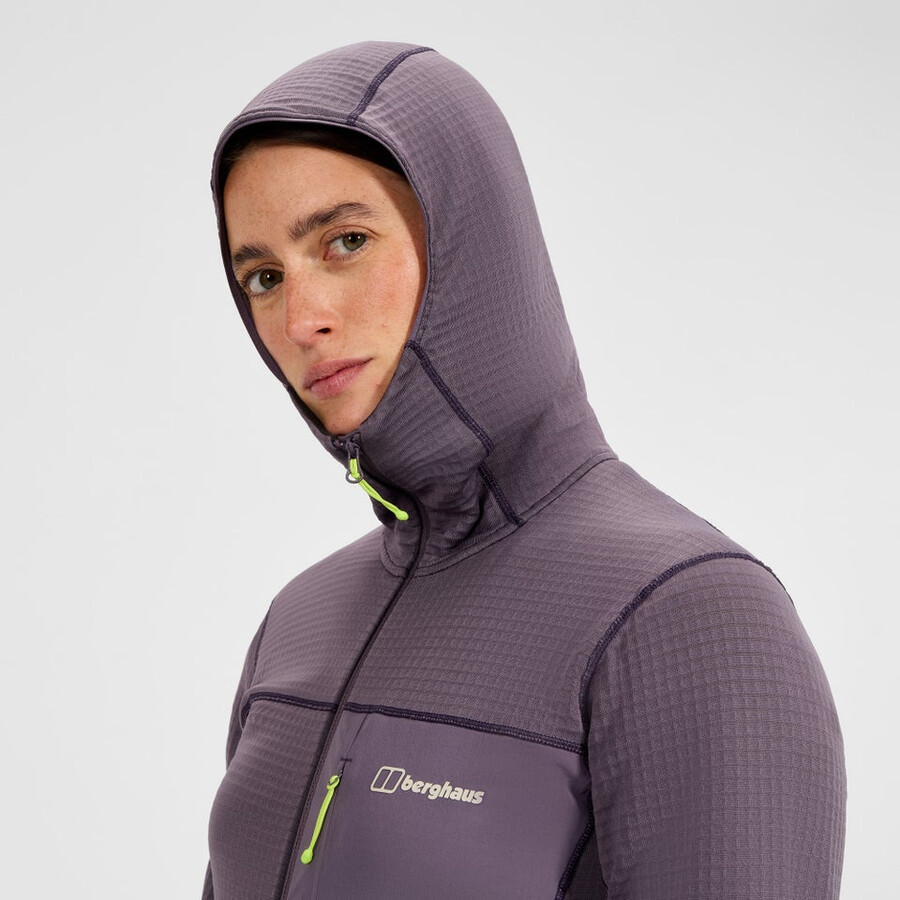 womens ridge-hiker hooded jacket - purple berghaus