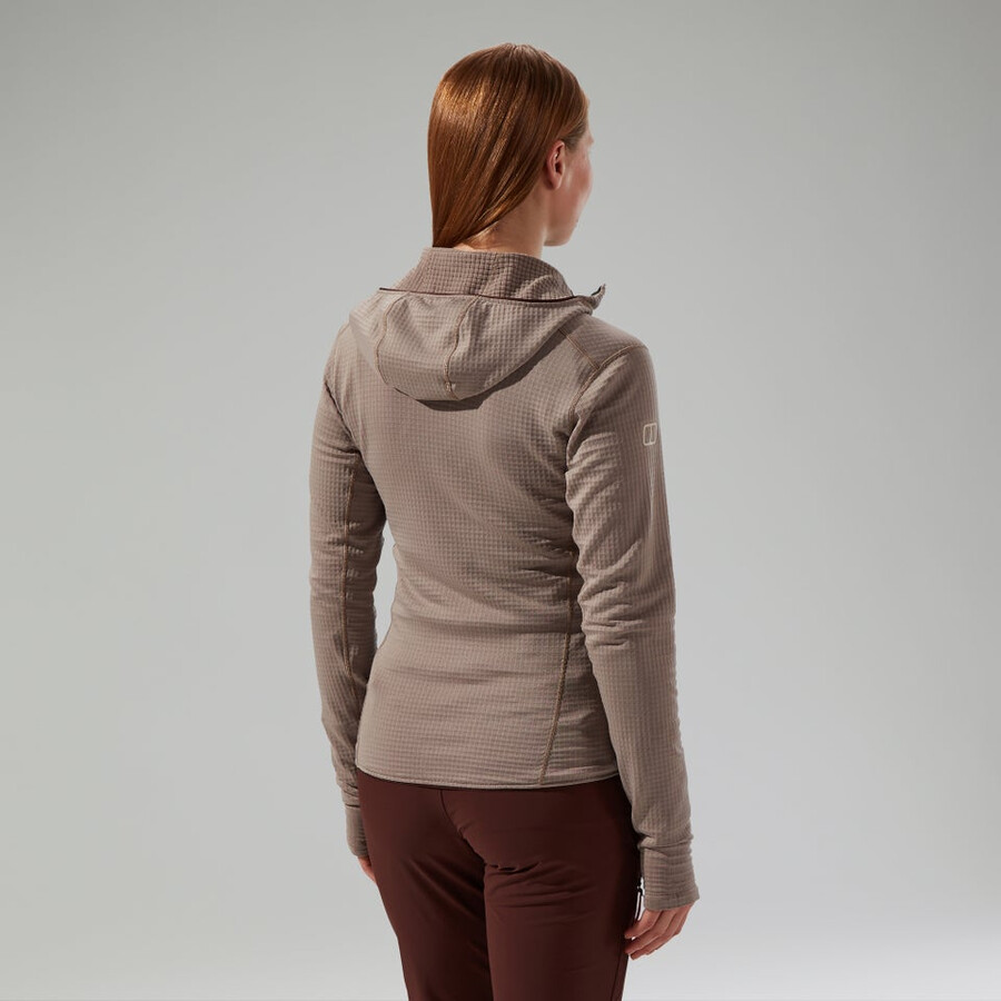 womens ridge-hiker hooded jacket - greybrown berghaus