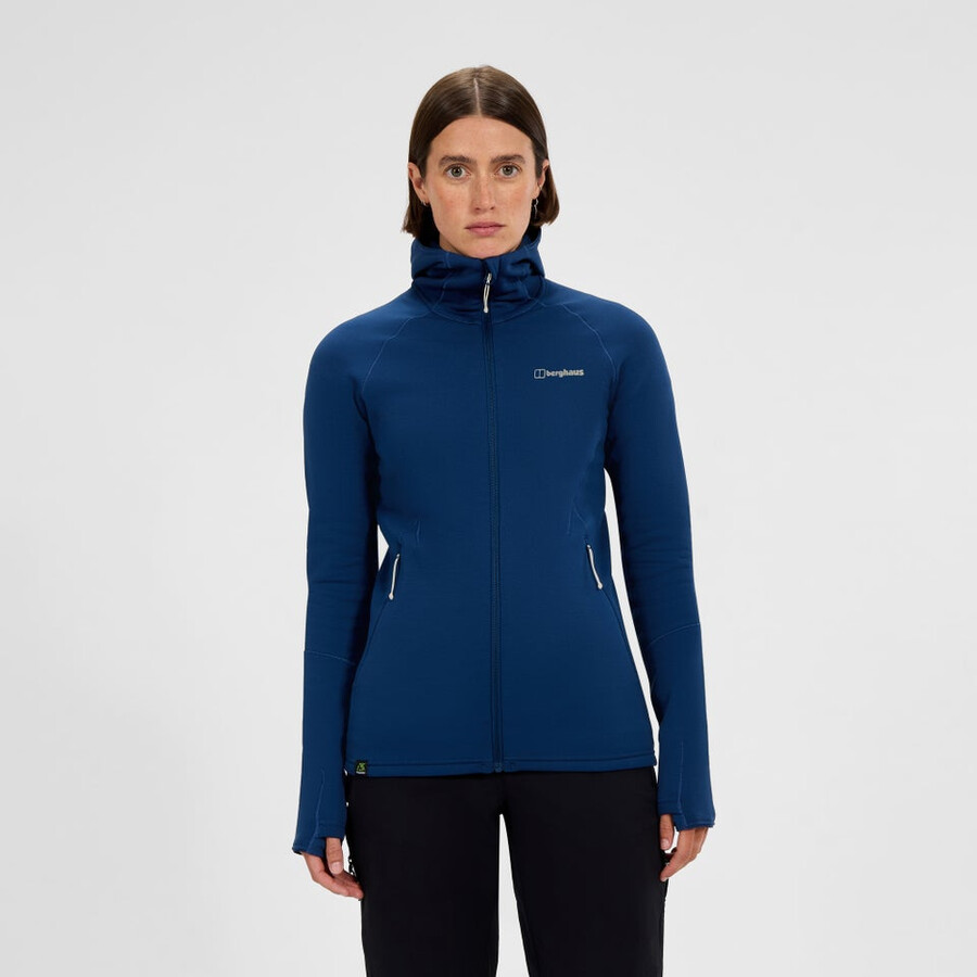 womens kinetic powerstretch hoody - blue berghaus