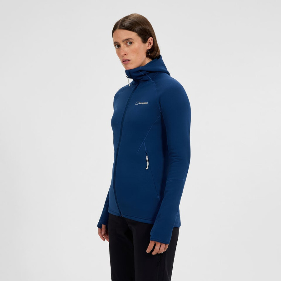 womens kinetic powerstretch hoody - blue berghaus