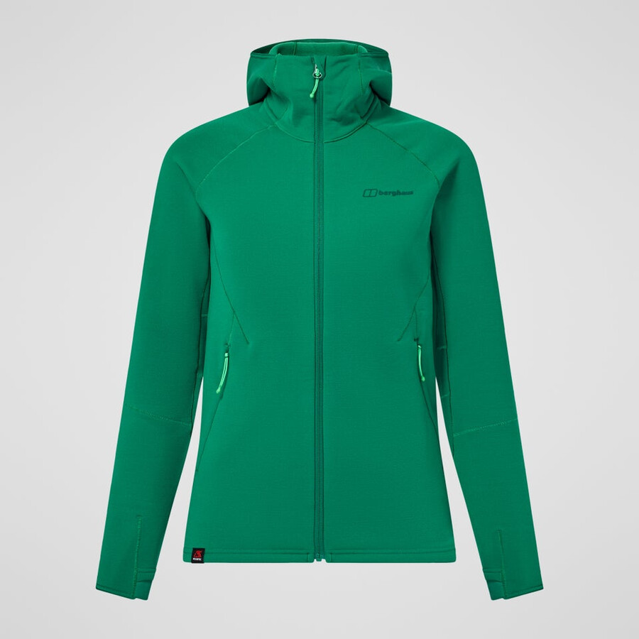 womens kinetic powerstretch hoody - green berghaus