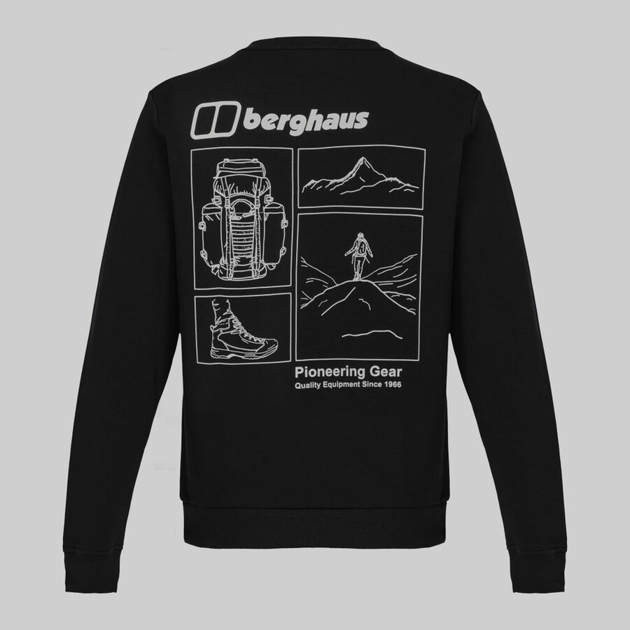 unisex hiker storyboard sweatshirt - jet black berghaus